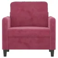 Fauteuil Rouge bordeaux 60 cm Velours