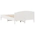 Cadre de lit avec tête de lit blanc 120x190 cm bois pin massif