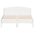 Cadre de lit avec tête de lit blanc 135x190 cm bois pin massif