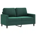 Ensemble de canapés 3 pcs avec coussins vert foncé velours