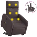 Fauteuil inclinable de massage Marron foncé Tissu