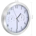 Horloge murale à quartz Hygromètre et thermomètre 30 cm Blanc