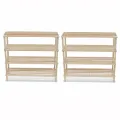 Range-chaussures à 4 étagères 2 pcs Bois de sapin solide