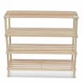 Range-chaussures à 4 étagères 2 pcs Bois de sapin solide