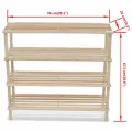Range-chaussures à 4 étagères 2 pcs Bois de sapin solide