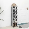 Armoire à chaussures Gris béton 27,5x27x102cm Bois d'ingénierie