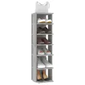 Armoire à chaussures Gris béton 27,5x27x102cm Bois d'ingénierie