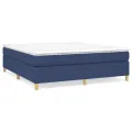 cadre de lit avec matelas Bleu 160x200 cm Tissu