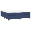 cadre de lit avec matelas Bleu 160x200 cm Tissu