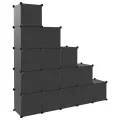 Cubes de rangement 15 pcs avec portes Noir PP