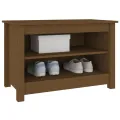 Banc à chaussures Marron miel 70x38x45,5 cm Pin massif