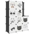 Armoire de rangement pour enfants avec 10 cubes Noir PP