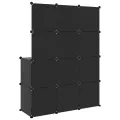 Armoire de rangement pour enfants avec 10 cubes Noir PP
