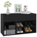 Banc à chaussures Noir 80x30x45 cm Aggloméré