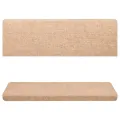 Tapis d'escalier 15 pcs Tissu aiguilleté 65x21x4 cm Marron