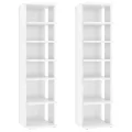 Armoires à chaussures 2 pcs Blanc brillant 27,5x27x102 cm