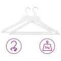 Cintres antidérapants 50 pcs Blanc Bois dur