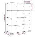 Armoire de rangement pour enfants avec 12 cubes Bleu PP