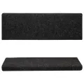 Tapis d'escalier 15 pcs Tissu aiguilleté 65x21x4 cm Noir