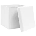 Boîtes de rangement avec couvercle 10pcs Blanc 32x32x32cm Tissu