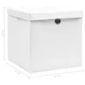 Boîtes de rangement avec couvercle 10pcs Blanc 32x32x32cm Tissu