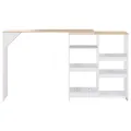 Table de bar avec tablette amovible Blanc 138x39x110 cm