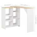 Table de bar avec tablette amovible Blanc 138x39x110 cm