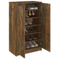 Meuble à chaussures Chêne fumé 59x35x100 cm Bois d'ingénierie