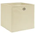 Boîtes de rangement 10 pcs Crème 32x32x32 cm Tissu