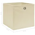 Boîtes de rangement 10 pcs Crème 32x32x32 cm Tissu