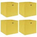 Boîtes de rangement 4 pcs Jaune 32x32x32 cm Tissu