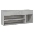 Banc à chaussures Gris béton 105x30x45 cm Aggloméré