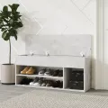 Banc à chaussures Gris béton 105x30x45 cm Aggloméré