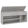 Banc à chaussures Gris béton 105x30x45 cm Aggloméré