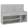 Banc à chaussures Gris béton 105x30x45 cm Aggloméré