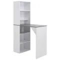 Table de bar avec armoire Blanc 115 x 59 x 200 cm