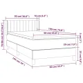 cadre de lit et matelas Crème 90x190 cm Tissu