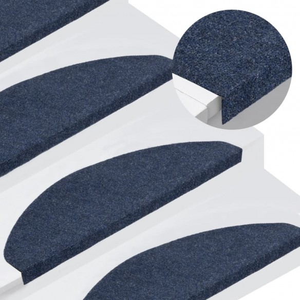 Tapis d'escalier autocollants 15 pcs 65x22,5x3,5 cm Bleu