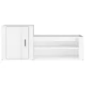 Armoire à chaussure Blanc brillant 130x35x54 cm Bois ingénierie