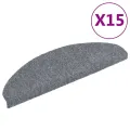 Tapis d'escalier auto-adhésif 15 pcs 65 x 21 x 4 cm Gris clair