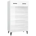 Armoire à chaussures Blanc brillant 60x35x105cm Bois ingénierie