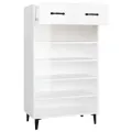 Armoire à chaussures Blanc brillant 60x35x105cm Bois ingénierie