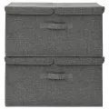 Boîtes de rangement 2 pcs Tissu 50x30x25 cm Anthracite