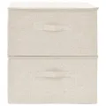 Boîtes de rangement 2 pcs Tissu 43x34x23 cm Crème