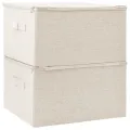 Boîtes de rangement 2 pcs Tissu 43x34x23 cm Crème