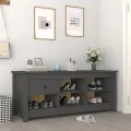 Armoire à chaussures Gris 110x38x45,5 cm Bois de pin massif