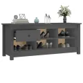Armoire à chaussures Gris 110x38x45,5 cm Bois de pin massif
