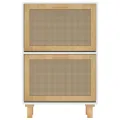 Armoire à chaussures Blanc 52x25x80 cm Bois d'ingénierie/rotin