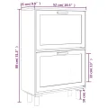 Armoire à chaussures Blanc 52x25x80 cm Bois d'ingénierie/rotin