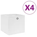 Boîtes de rangement 4 pcs Tissu intissé 28x28x28 cm Blanc